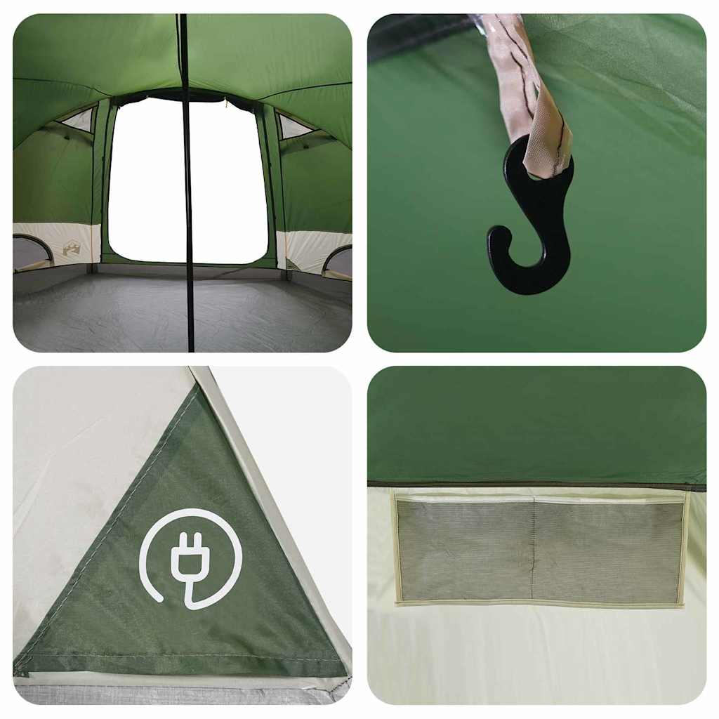 Σκηνή Dome 4 Ατόμων με στέγη Πράσινο 505 x 450 x 248 εκ. - Pakobazaar