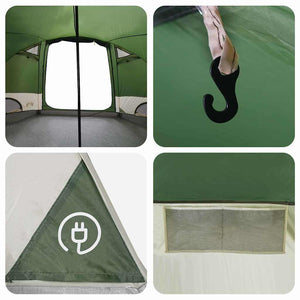 Σκηνή Dome 4 Ατόμων με στέγη Πράσινο 505 x 450 x 248 εκ. - Pakobazaar