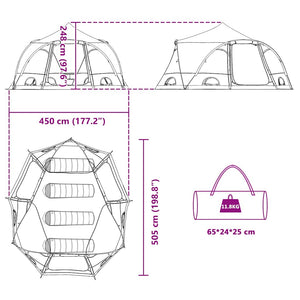 Σκηνή Dome 4 Ατόμων με στέγη Πράσινο 505 x 450 x 248 εκ. - Pakobazaar