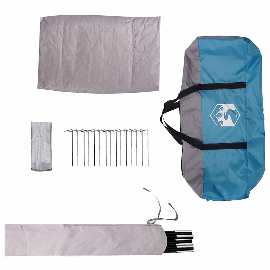 Σκηνή Dome 4 Ατόμων με στέγη Μπλε 505 x 450 x 248 εκ. - Pakobazaar