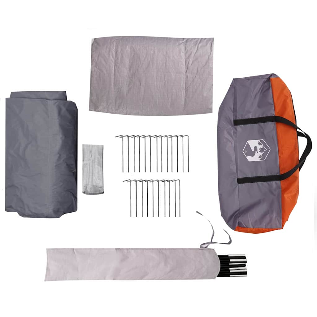 Καμπίνα Τέντα 6-Ατόμων Γκρι και Πορτοκαλί 425 x 396 x 222 εκ - Pakobazaar