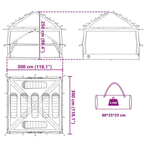 Εσωτερική Σκηνή 7 Ατόμων Μπλε και Γκρι 300 x 300 x 250 εκ. - Pakobazaar