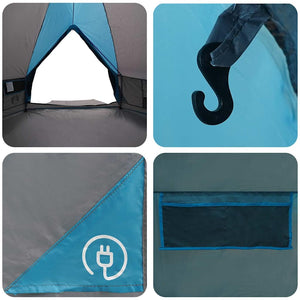 Τέντα Teepee 10 Ατόμων Μπλε και Γκρι 490 x 410 x 210 εκ. - Pakobazaar