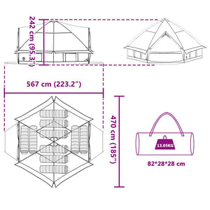 Τέντα Teepee 10 Ατόμων Μπλε και Γκρι 490 x 410 x 210 εκ. - Pakobazaar
