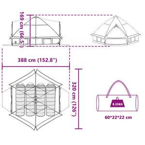 Τέντα Τιπίνι 4-Ατόμων Μπλε και Γκρι 490 x 410 x 210 εκ. - Pakobazaar