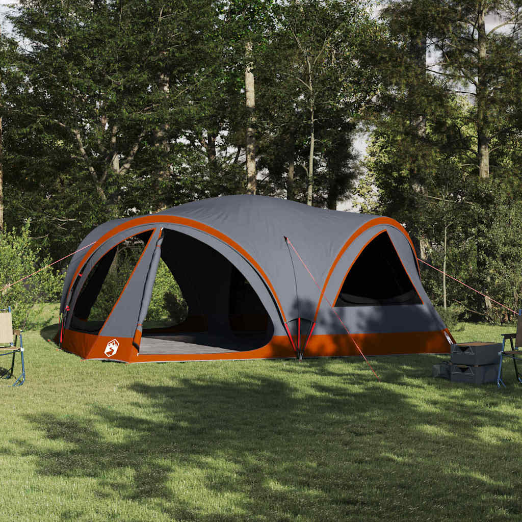 Οικογενειακή σκηνή 10 ατόμων με στέγη Γκρι και Πορτοκαλί - Pakobazaar