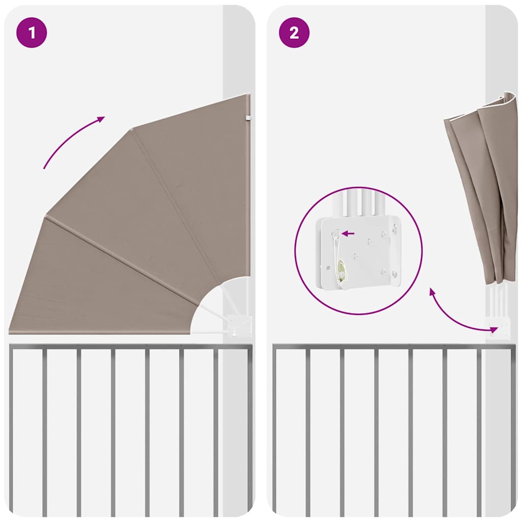 Αδιάφανο σκίαστρο μπαλκονιού Taupe 115 x 115 εκ Πολυεστέρας