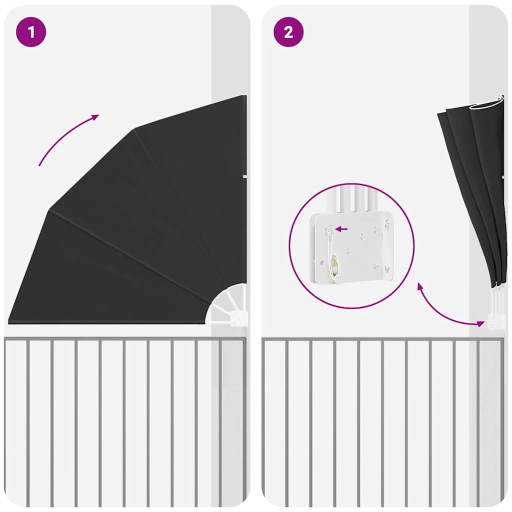 Αδιάφανο σκίαστρο μπαλκονιού Ανθρακί 160 x 160 cm Πολυεστέρας - Pakobazaar