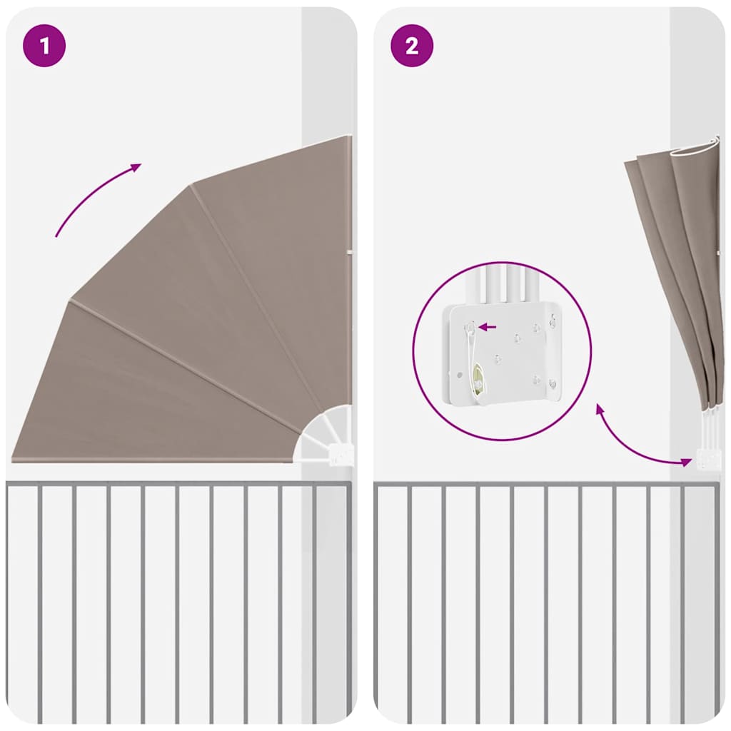 Αδιάφανο σκίαστρο μπαλκονιού Taupe 160 x 160 cm Πολυεστέρας