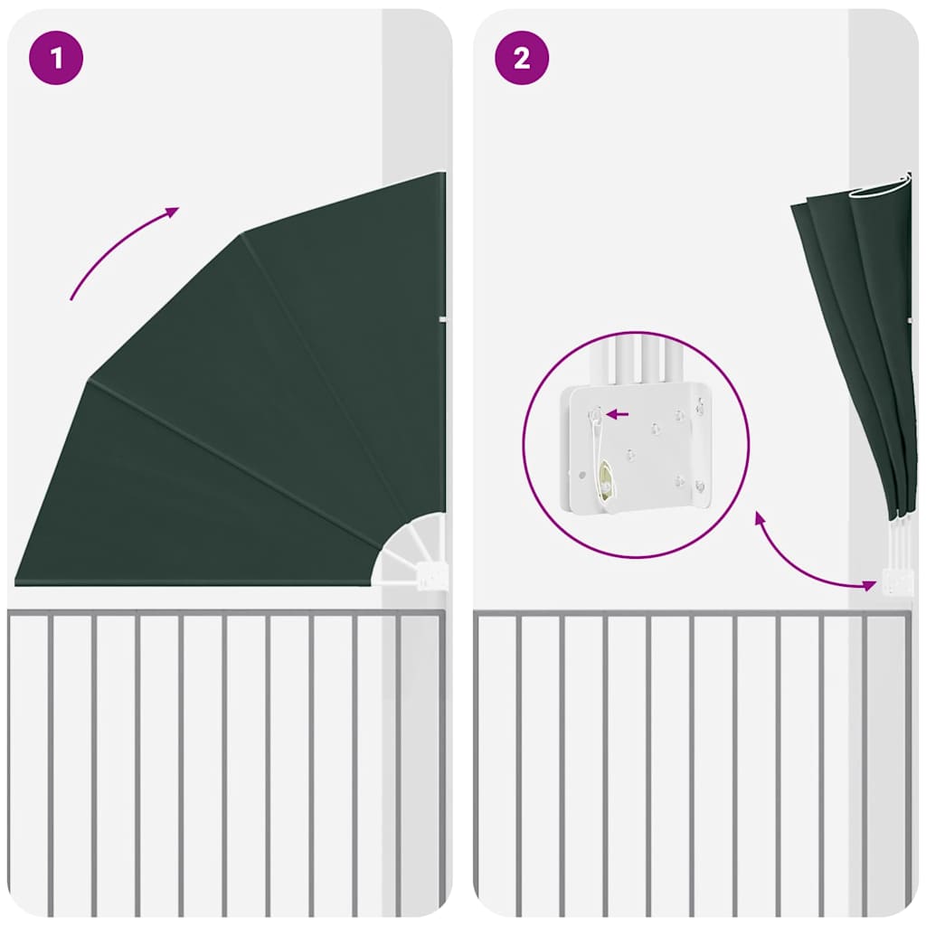 Αδιάφανο σκίαστρο μπαλκονιού Σκούρο Πράσινο 160 x 160 cm