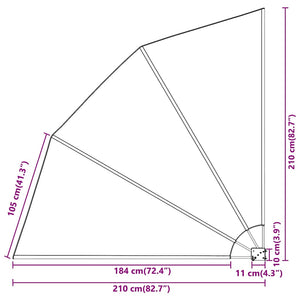 Αδιάφανο σκίαστρο μπαλκονιού 210 x 210 cm Πολυεστέρας Μαύρο - Pakobazaar