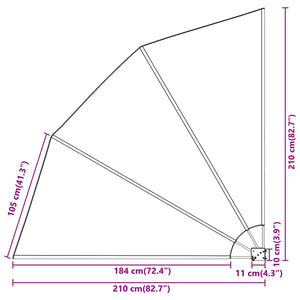 Αδιάφανο σκίαστρο μπαλκονιού 210 x 210 cm Πολυεστέρας Μαύρο - Pakobazaar