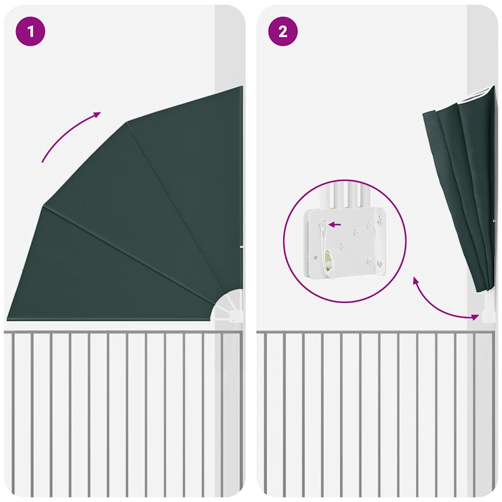 Αδιάφανο σκίαστρο μπαλκονιού Σκούρο Πράσινο 210 x 210 cm