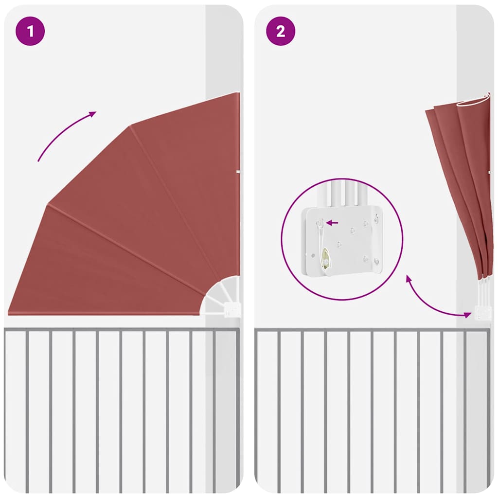 Αδιάφανο σκίαστρο μπαλκονιού Τερακότα 160 x 160 cm Πολυεστέρας