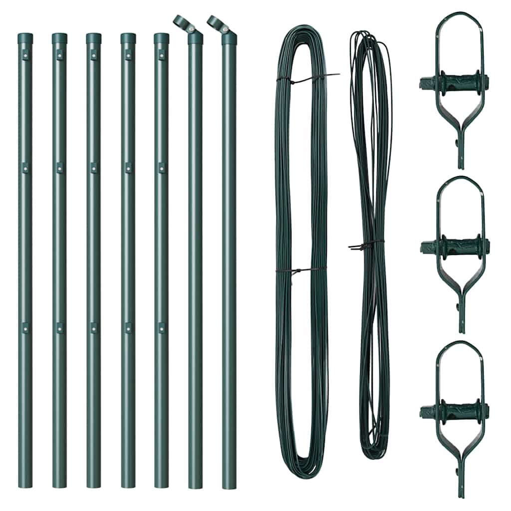 Στύλος Περιφράξεων 7 pcs Πράσινο Ατσάλι