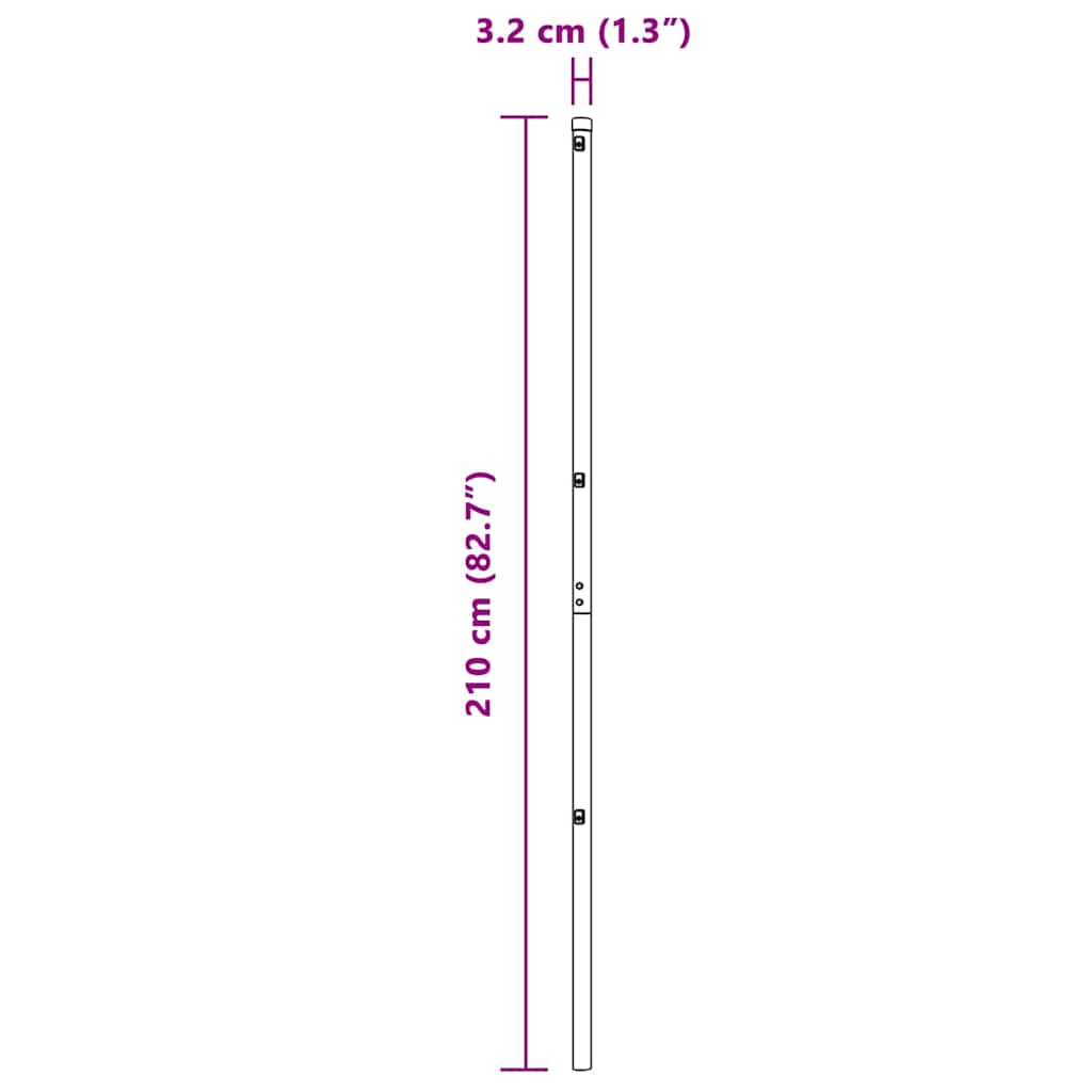 Στύλος Περιφράξεων 13 pcs Γκρι Ατσάλι