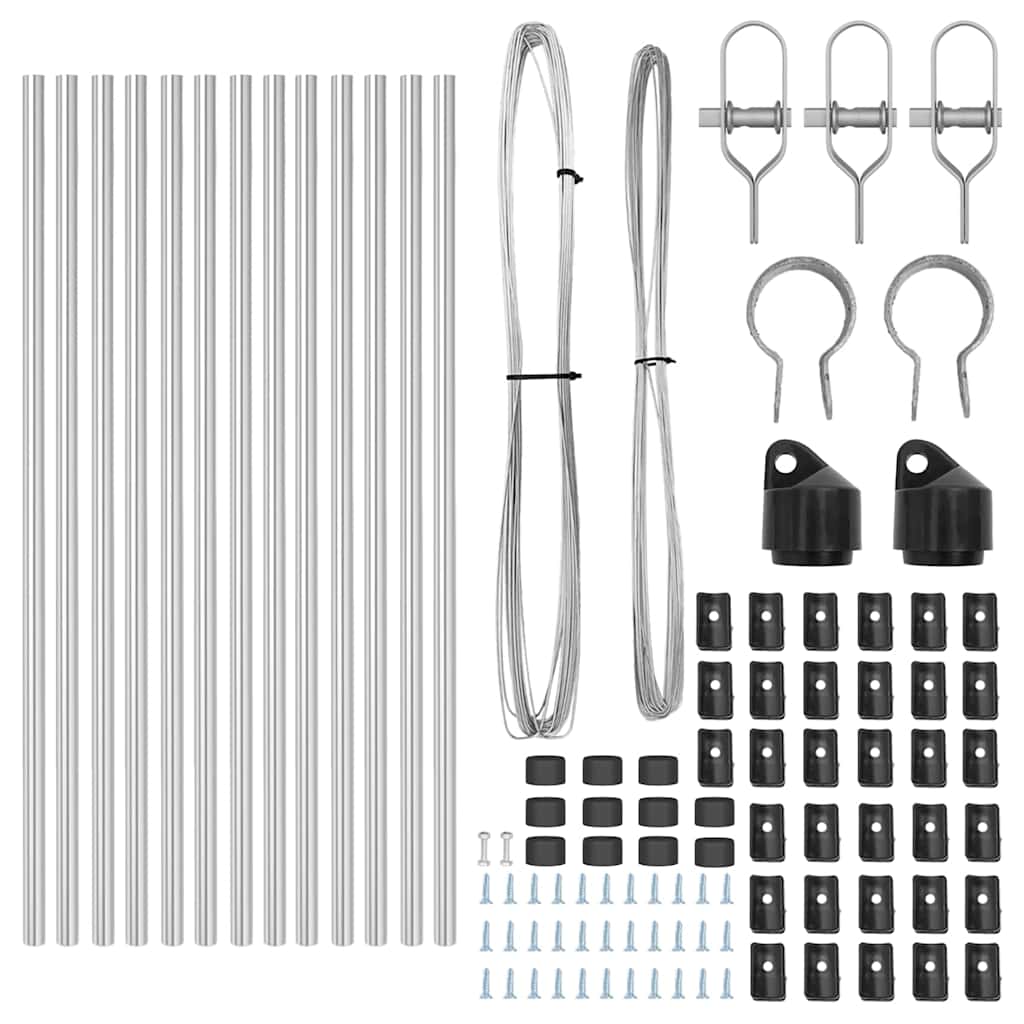 Στύλος Περιφράξεων 13 pcs Ασημί Ατσάλι - Pakobazaar