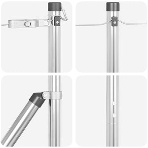 Στύλος Περιφράξεων 7 pcs Ασημί Ατσάλι - Pakobazaar