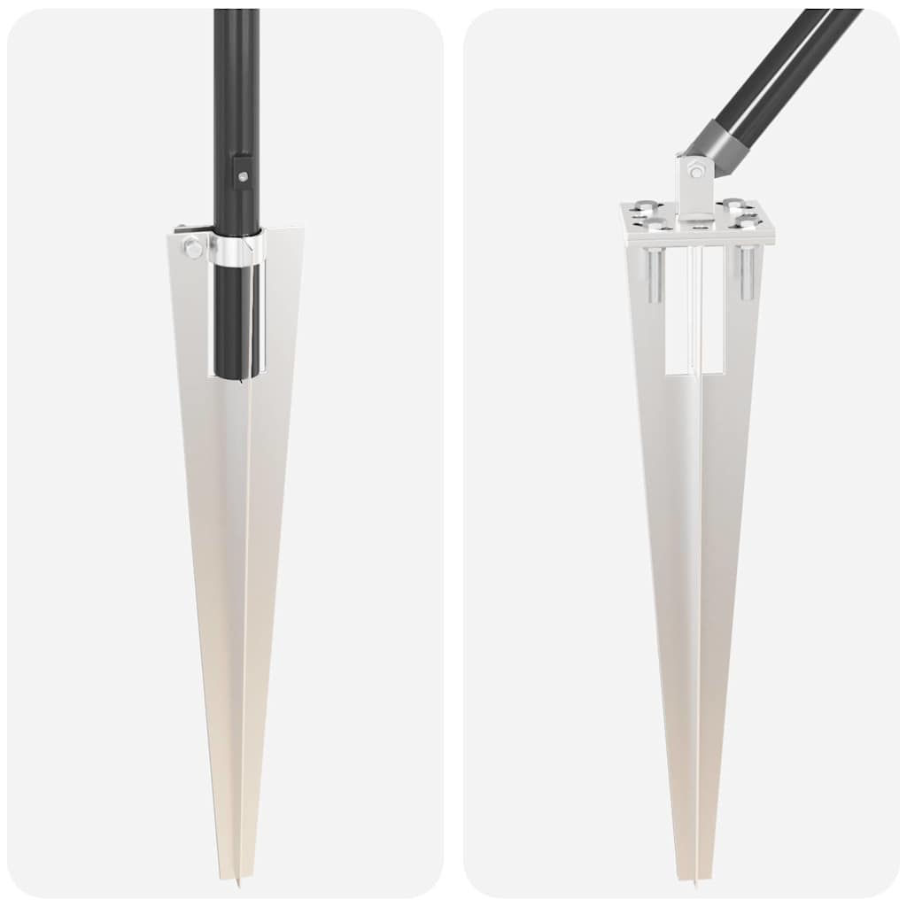 Στύλος Περιφράξεων 7 pcs Γκρι Ατσάλι