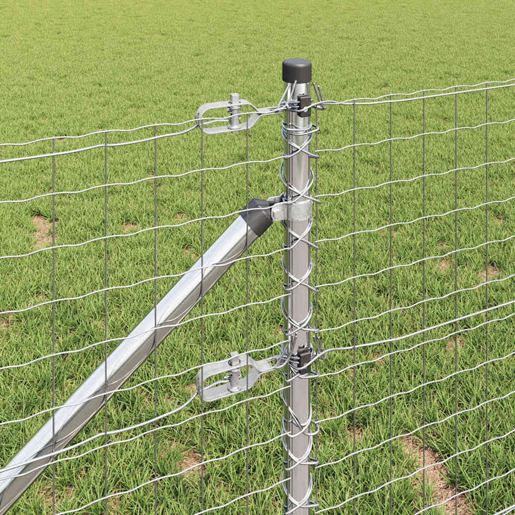 Στύλος Περιφράξεων 7 pcs Ασημί Ατσάλι