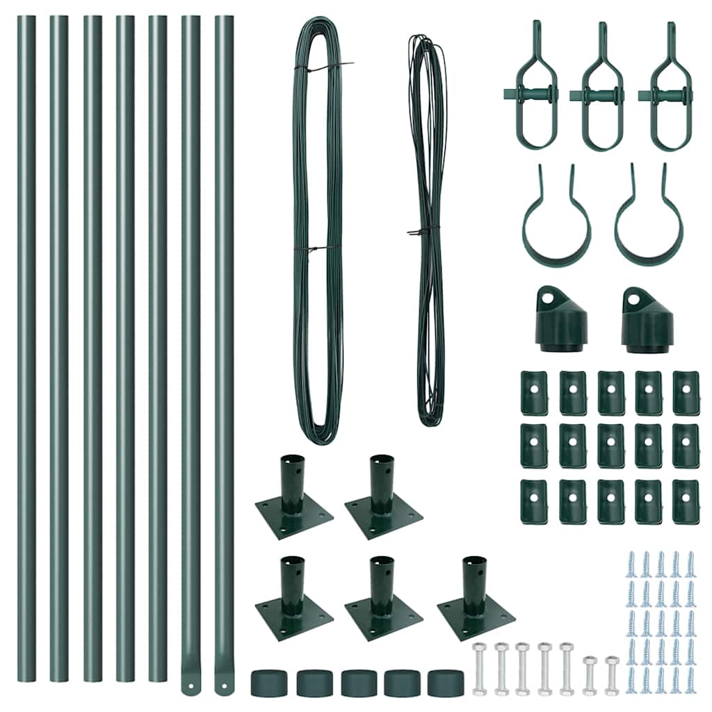 Στύλος Περιφράξεων 7 pcs Πράσινο Ατσάλι - Pakobazaar