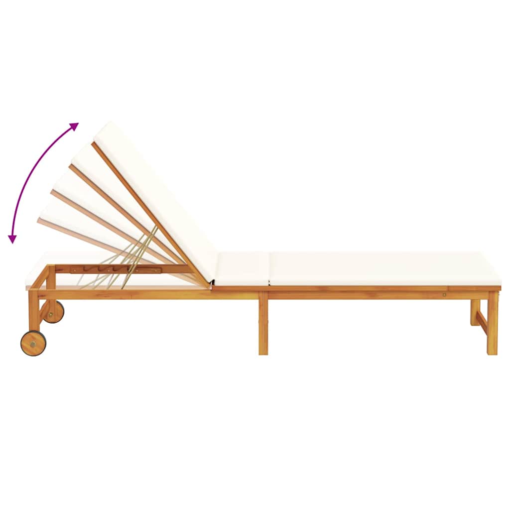 Ξαπλώστρα 2 pcs Καφέ 202 x 53 x 89 εκ Στερεό Ξύλο Ακακίας