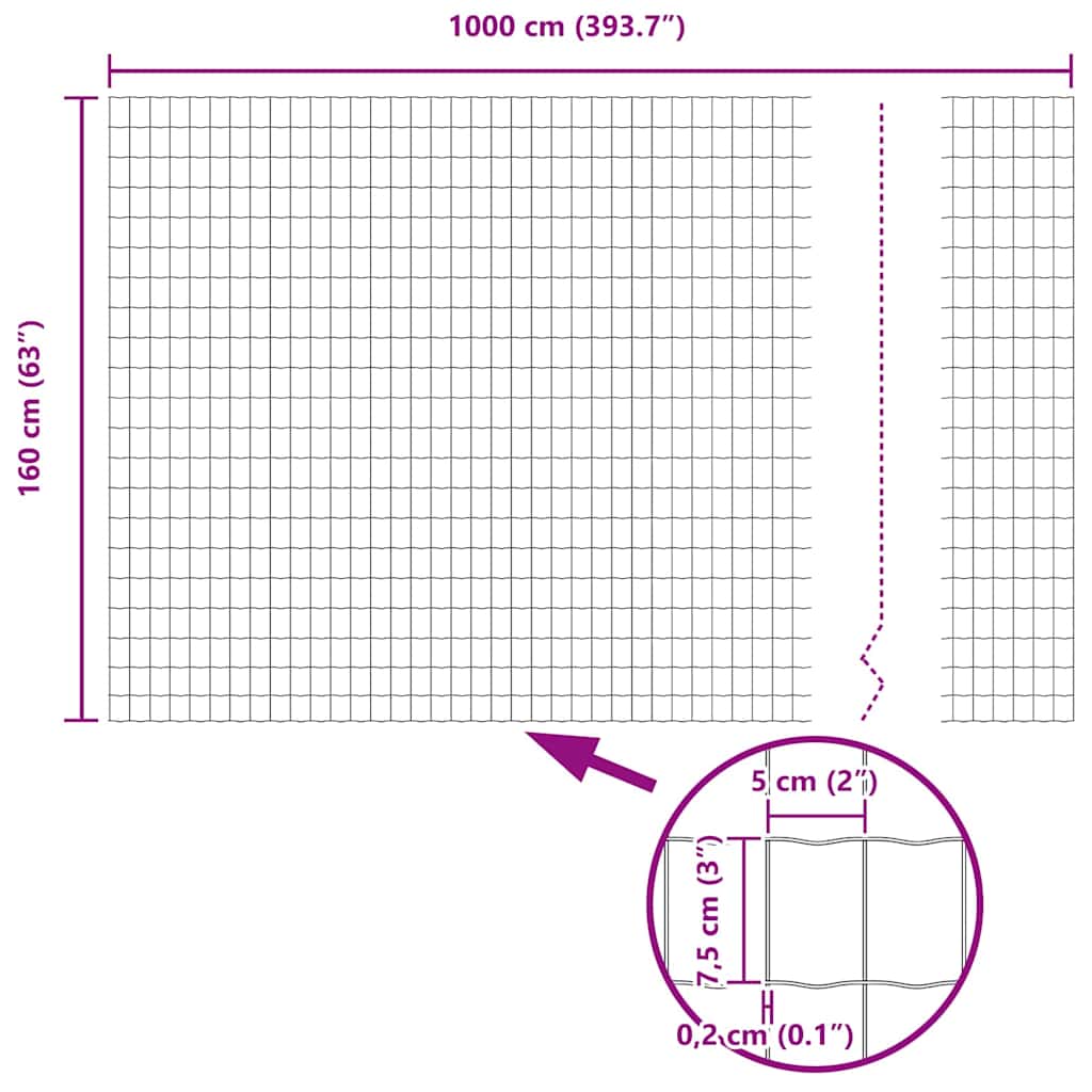 Φράχτης Εuro 1,6 x 10 m Σίδηρος με επικάλυψη PVC - Pakobazaar