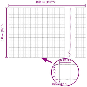 Φράχτης Εuro 1,5 x 10 m Σίδηρος με επικάλυψη PVC - Pakobazaar