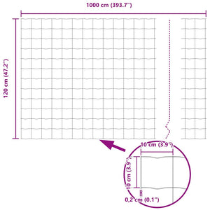 Φράχτης Εuro 1,2 x 10 m Σίδηρος με επικάλυψη PVC - Pakobazaar