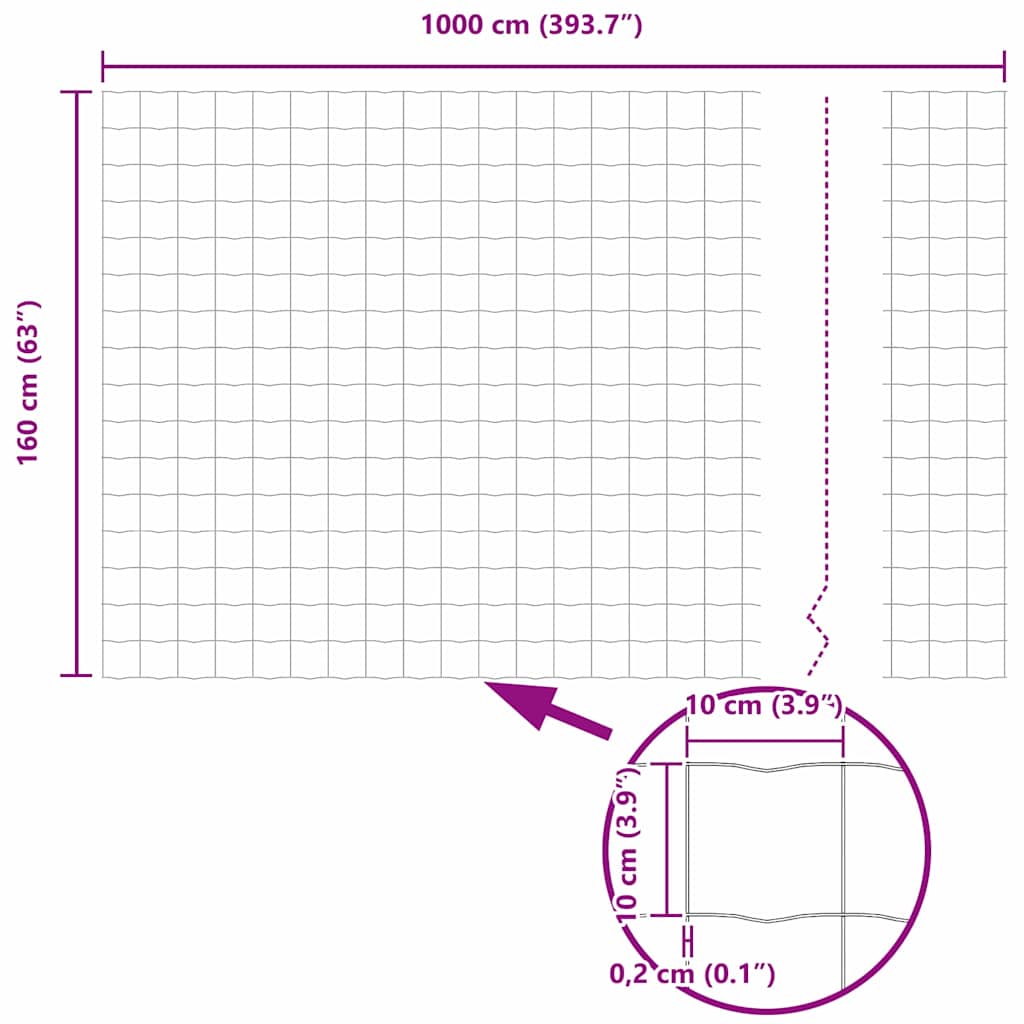 Φράχτης Εuro 1,6 x 10 m Σίδηρος με επικάλυψη PVC - Pakobazaar