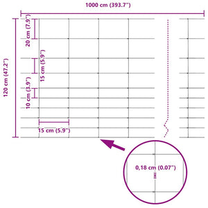 Άγριο Φράχτη 1000 x 120 x 0,18 εκ. Σίδερο Ζεστός Γαλβανισμένος