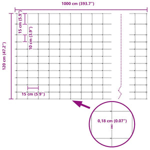 Άγριο Φράχτη Ζεστός Γαλβανισμένος 1000 x 120 x 0,18 εκ. Σίδερο - Pakobazaar