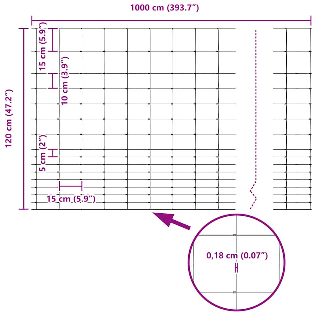 Άγριο Φράχτη Ζεστός Γαλβανισμένος 1000 x 120 x 0.18 εκ. Σίδερο