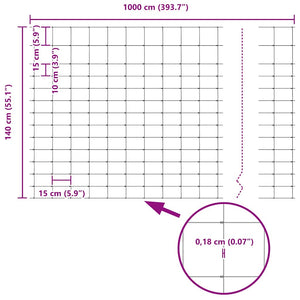 Άγριο Φράχτη Ζεστός Γαλβανισμένος 1000 x 140 x 0.18 εκ. Σίδερο - Pakobazaar
