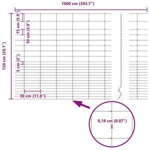 Άγριο Φράχτη 1000 x 150 x 0,18 εκ. Σίδερο Ζεστός Γαλβανισμένος