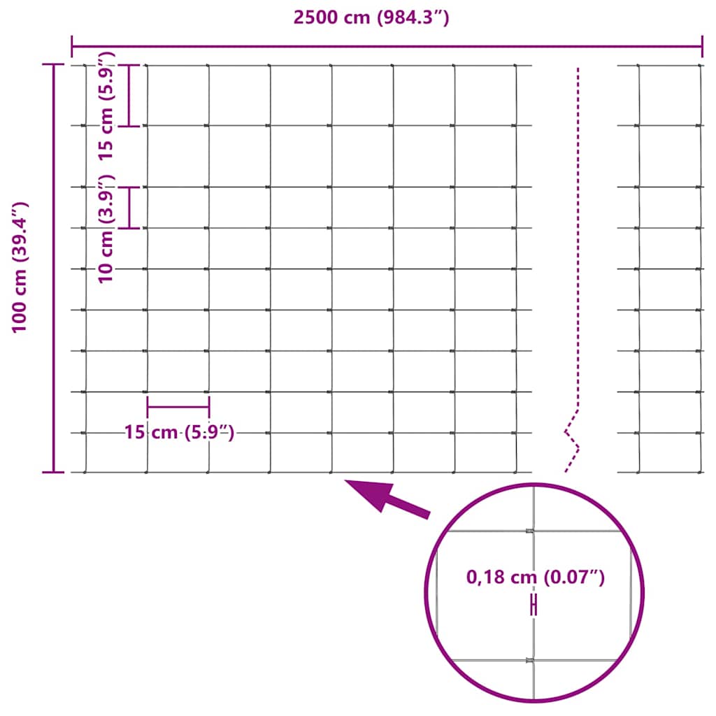 Περίφραξη αγρού Ασημί 25 x 1 m Γαλβανισμένος χάλυβας
