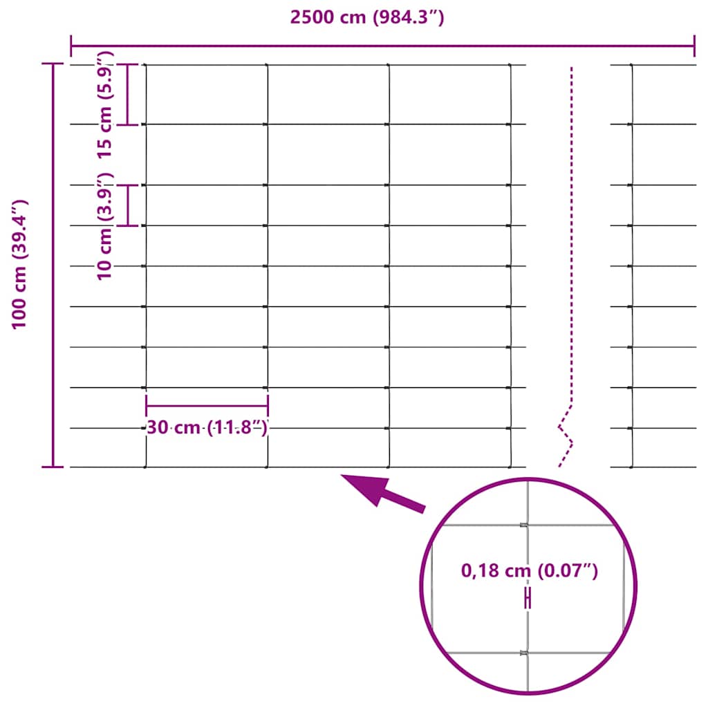 Περίφραξη αγρού Ασημί 25 x 1 m Γαλβανισμένος χάλυβας