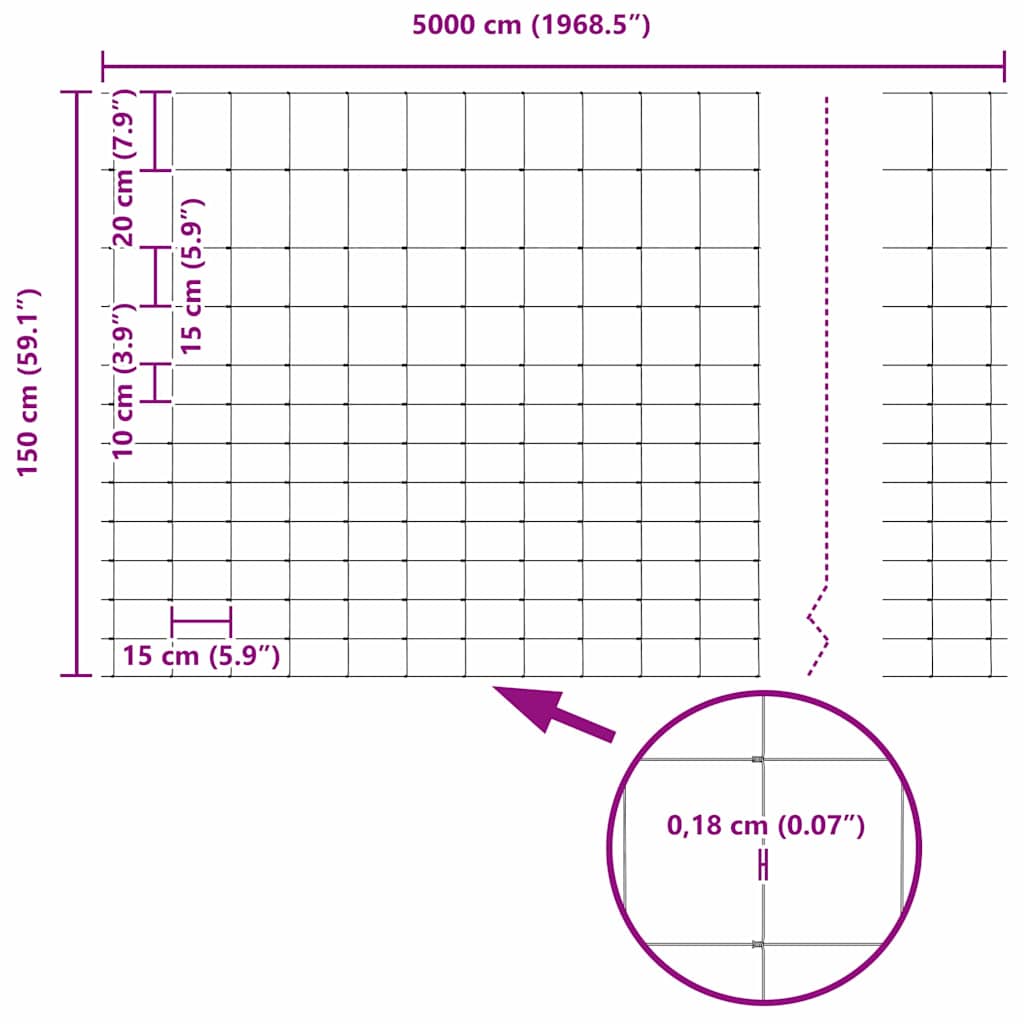 Περίφραξη αγρού Ασημί 50 x 1,5 m Γαλβανισμένος χάλυβας - Pakobazaar