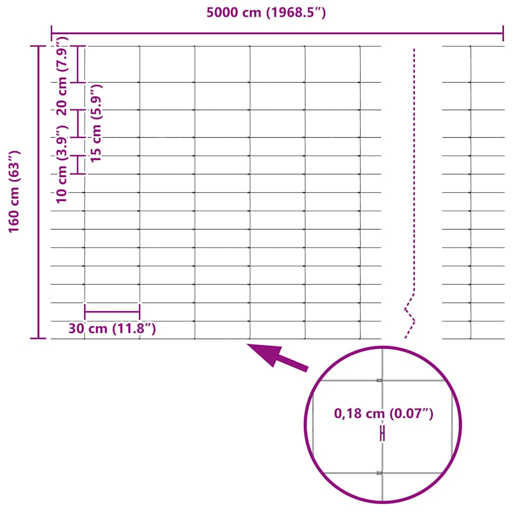Περίφραξη αγρού Ασημί 50 x 1,6 m Γαλβανισμένος χάλυβας