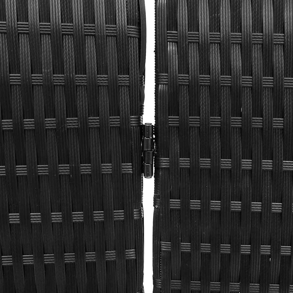 Διαχωριστικό Δωματίου Μαύρο 146 x 180 εκ. συνθετικό ρατάν