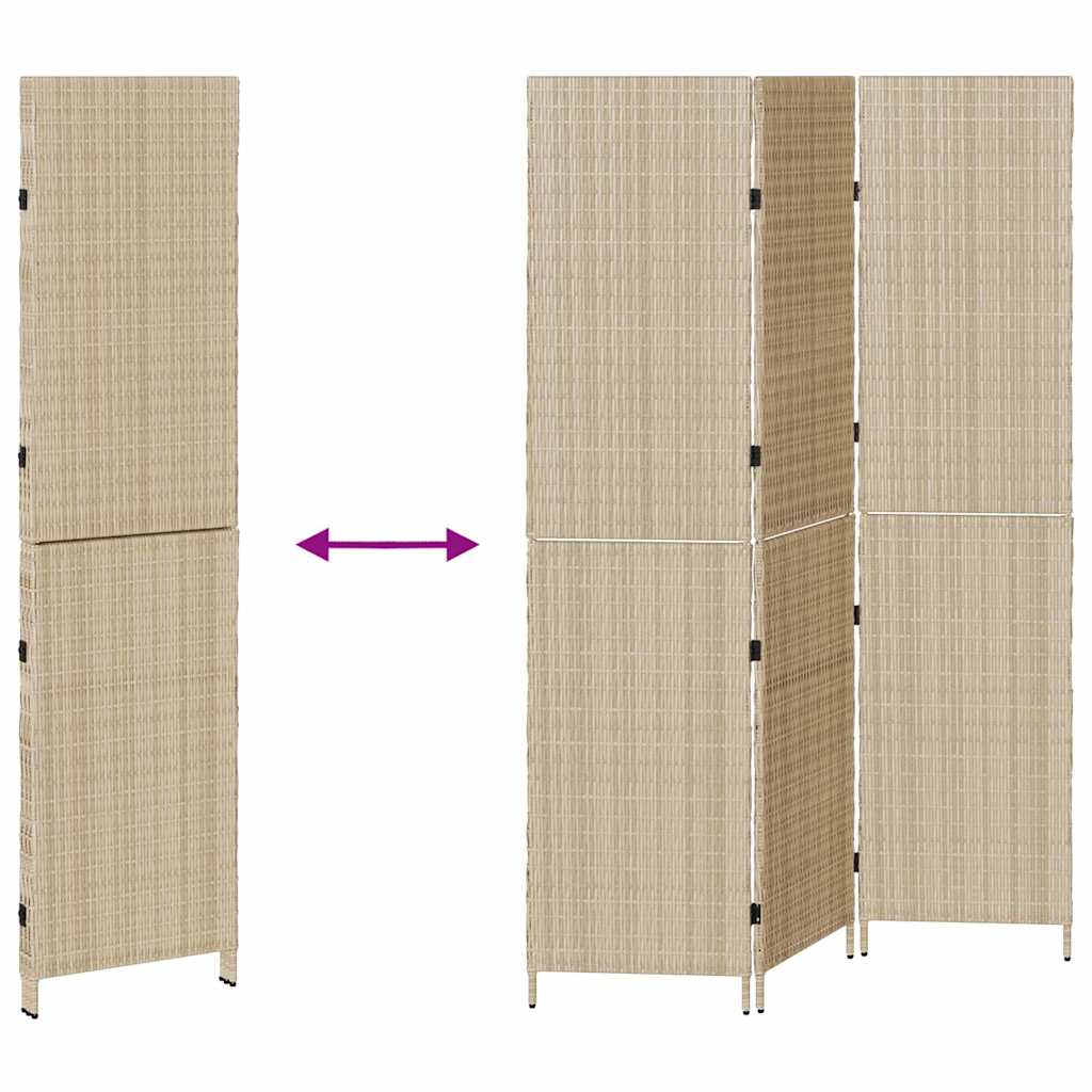 Διαχωριστικό Δωματίου Μπεζ 147 x 180 cm συνθετικό ρατάν