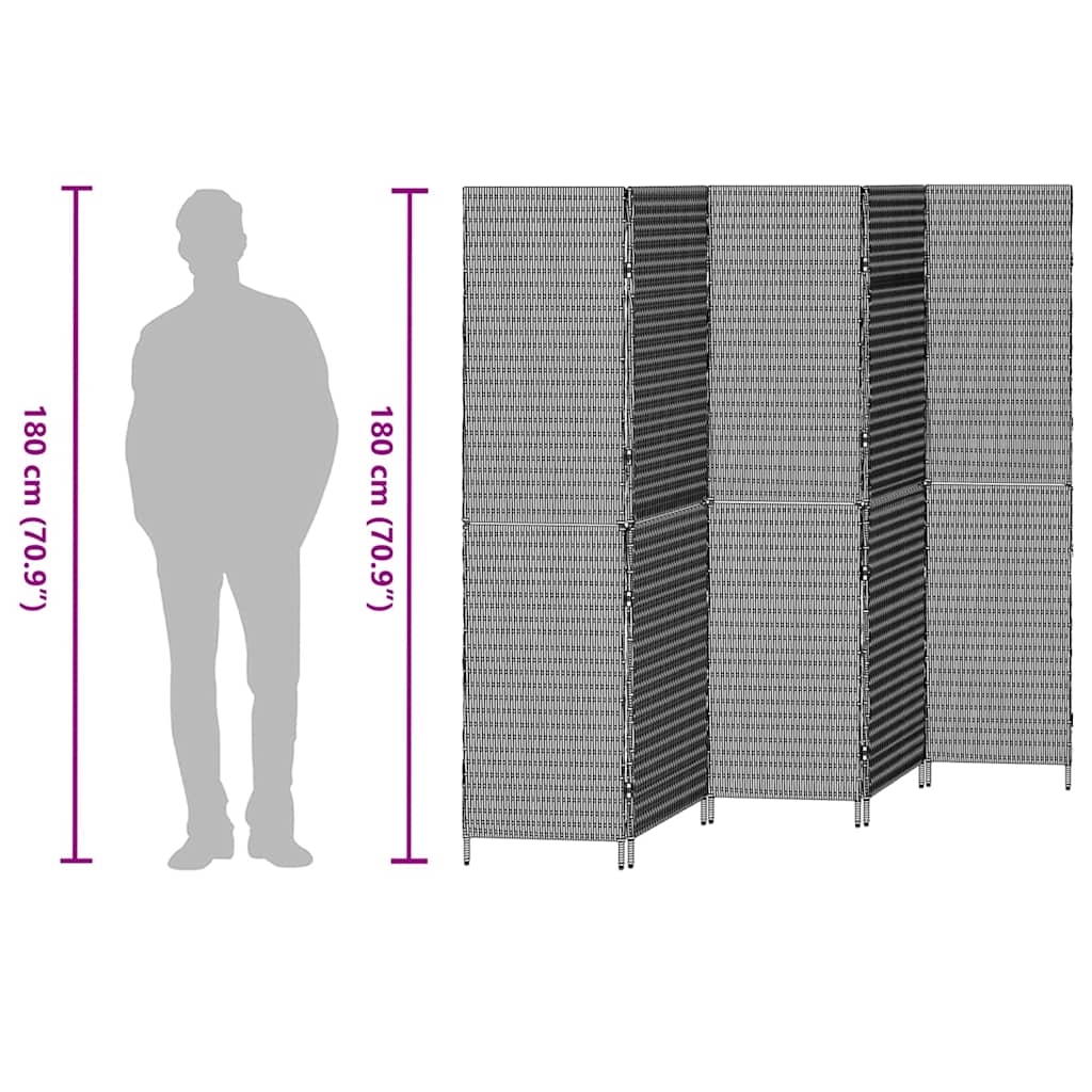 Διαχωριστικό Δωματίου Μπεζ 242 x 180 εκ. συνθετικό ρατάν
