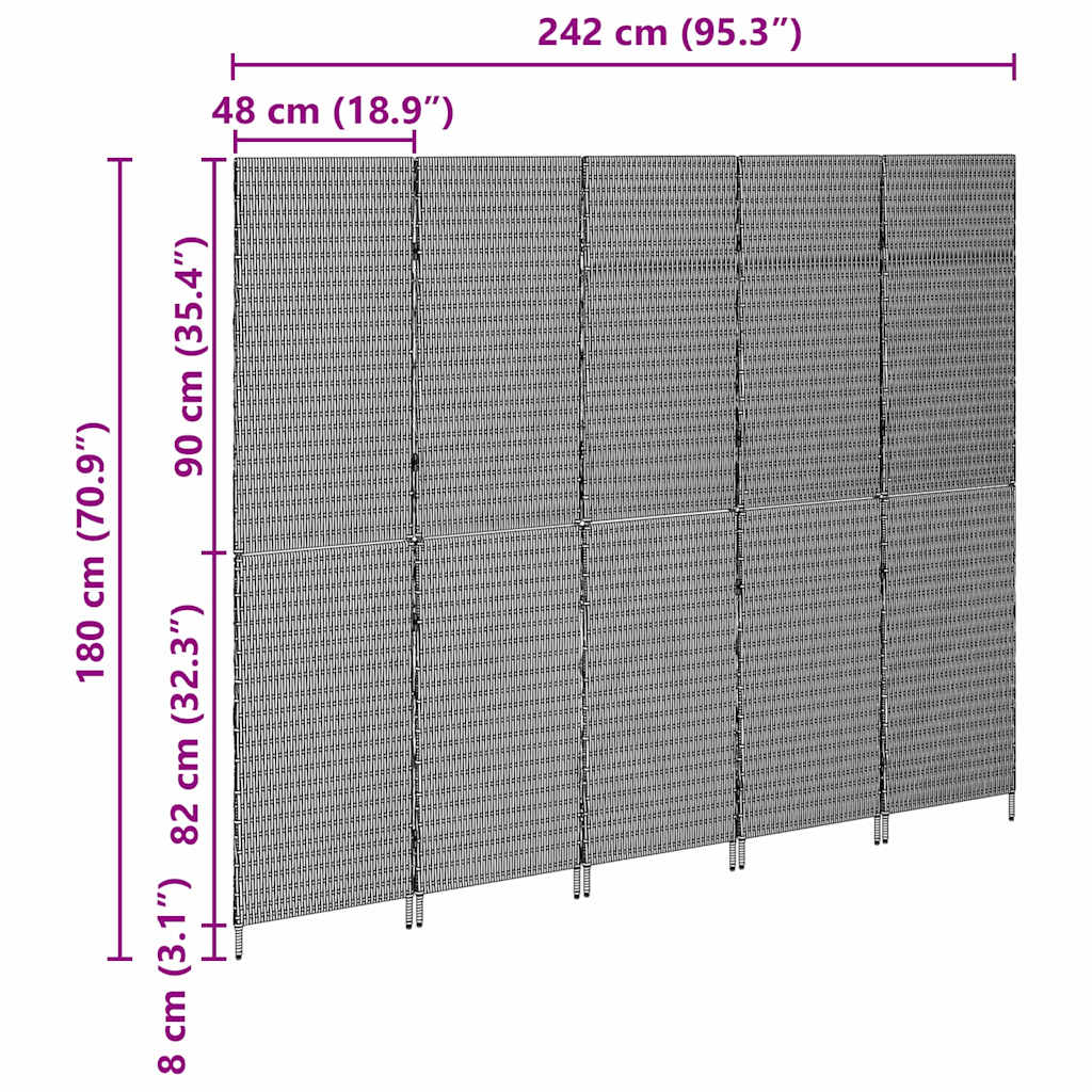 Διαχωριστικό Δωματίου Μπεζ 242 x 180 εκ. συνθετικό ρατάν