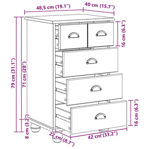 Συρταριέρα 5-Συρτάρι ASKIM Καφέ 48,5 x 40 x 79 εκ