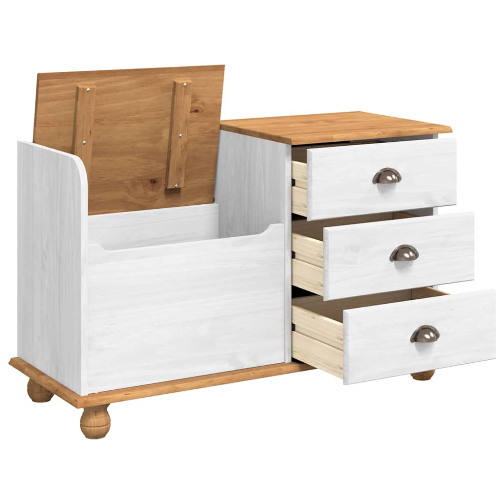 Παγκάκι με αποθήκευση με συρτάρι ASKIM Λευκό 100 x 39 x 62 εκ - Pakobazaar