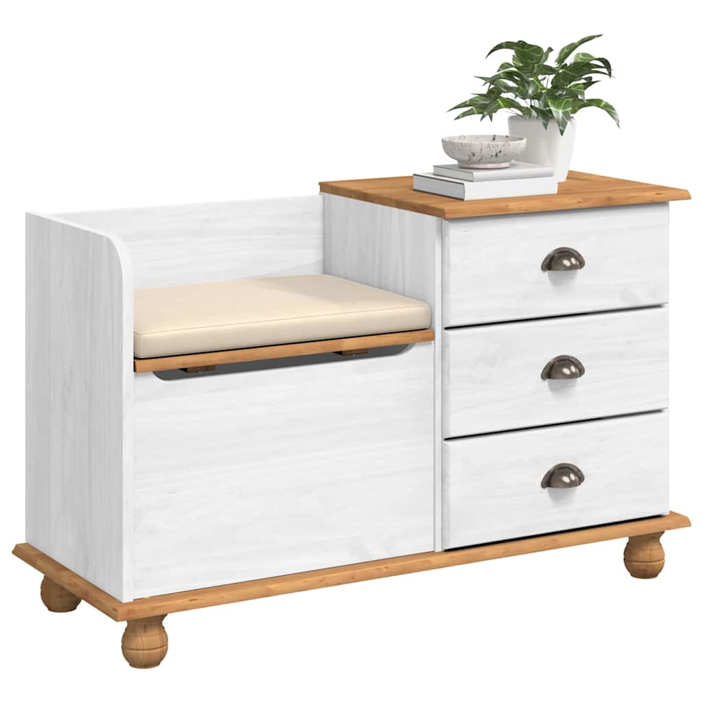 Παγκάκι με αποθήκευση με συρτάρι ASKIM Λευκό 100 x 39 x 62 εκ - Pakobazaar