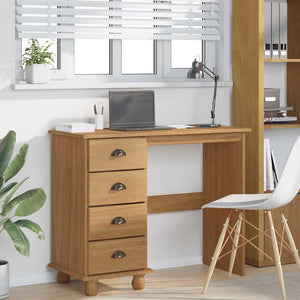 Γραφείο γραφής ASKIM Καφέ 95 x 40 x 75 εκ. Στερεά ξυλεία πεύκου - Pakobazaar
