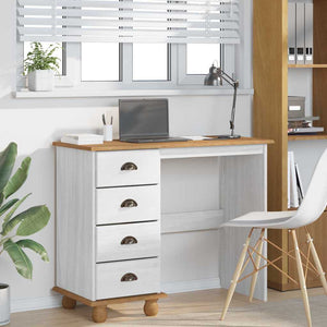 Γραφείο γραφής με συρτάρι ASKIM Λευκό 95 x 40 x 75 εκ. - Pakobazaar
