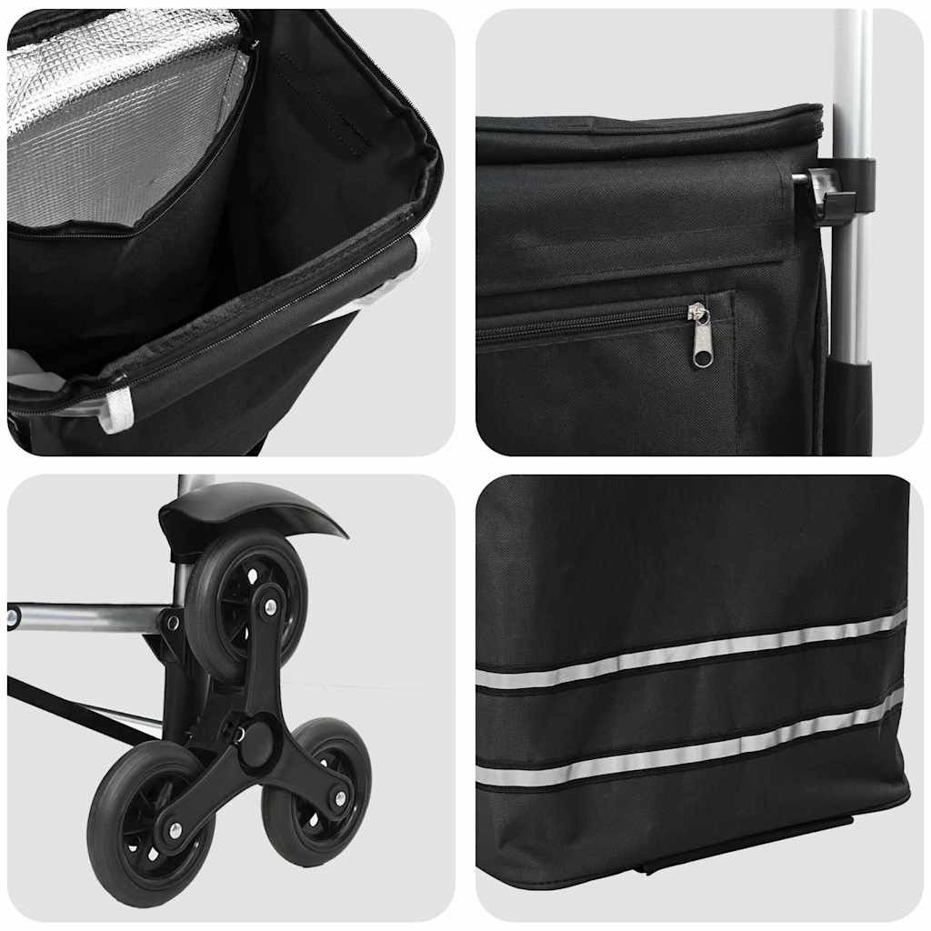 Καρότσι Αγορών Μαύρο 47 x 39 x 100,5 εκ. Ύφασμα Oxford - Pakobazaar