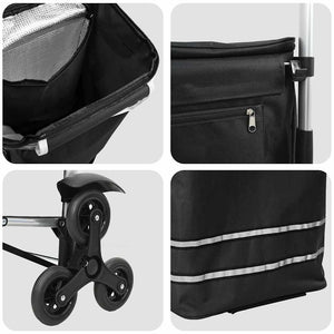 Καρότσι Αγορών Μαύρο 47 x 39 x 100,5 εκ. Ύφασμα Oxford - Pakobazaar